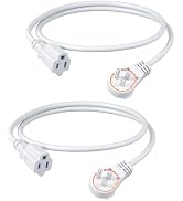 DEWENWILS 360° Rotating Flat Plug Extension Cord 3FT, 16/3 Gauge 3 Prong Grounded Power Cord, 125...