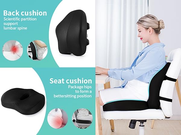 Seeknow lumbar support pillow for office chair and donut pillow