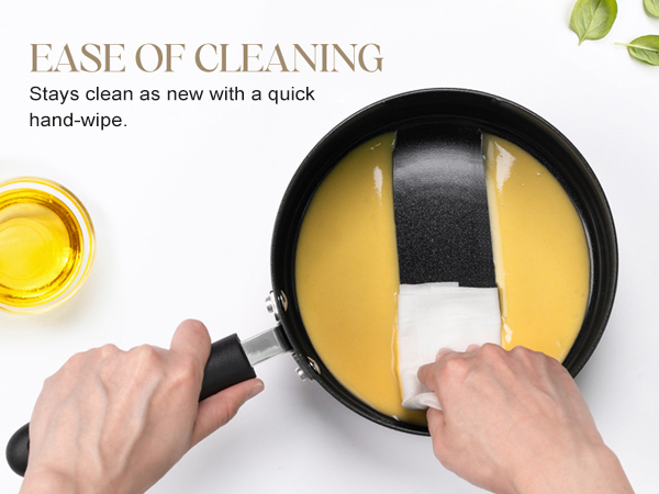 easy to clean 1 quart saucepan with lid