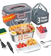 IFENROL Electric Heated Lunch Box for Adults with 1.8L Container, ON/OFF Power Switch &amp; 0.6L Doub...
