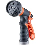 Gsinodrs Garden Hose Nozzle, Heavy Duty Hose Nozzle with 8 Adjustable Watering Patterns, Multifun...