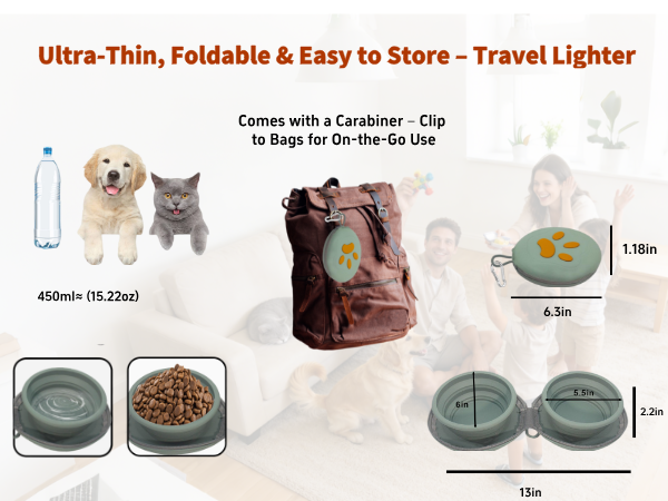 Ultra-Thin, Foldable &amp; Easy to Store -Travel LighterComes with a Carabiner - Clip to Bags 