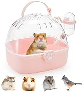 Acshio Hamster Carrier Cage, Portable Small Animal Carrier Cage with Water Bottle, Guinea Pig Out...