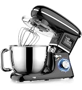 Electric Stand Mixer with LED Display &amp; Timer 6.5QT Bowl Stainless Steel, 1350W 6-Speeds Kitchen ...