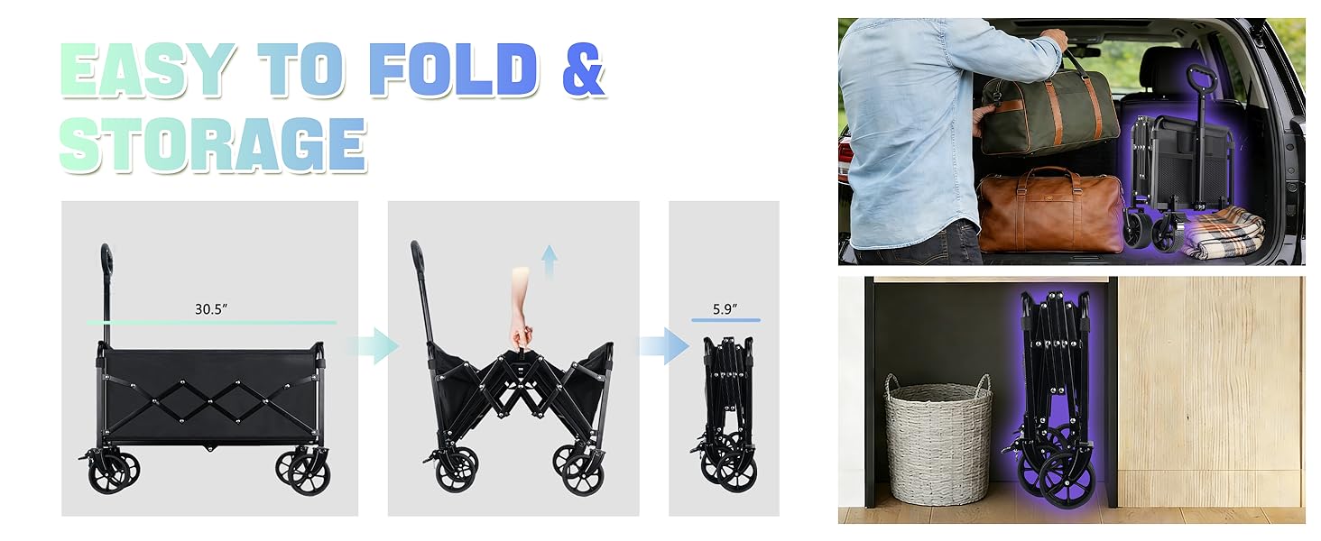 Collapsible wagon cart