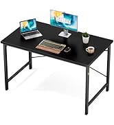 Sweetcrispy Small Computer Desk,47 Inch Office Writing Work Desk with Metal Frame Wooden Tabletop...