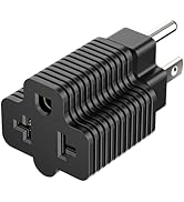 [4-in-1] 15 Amp Household AC Plug to 20 Amp T Blade Adapter,5-15P to 5-20R,5-15P to 6-15R,5-15P t...