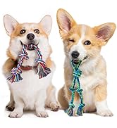 SHARLOVY 2 Pack Puppy Teething Toys, Small Dog Toys for Aggressive Chewers, Cotton Puppy Chew Toy...