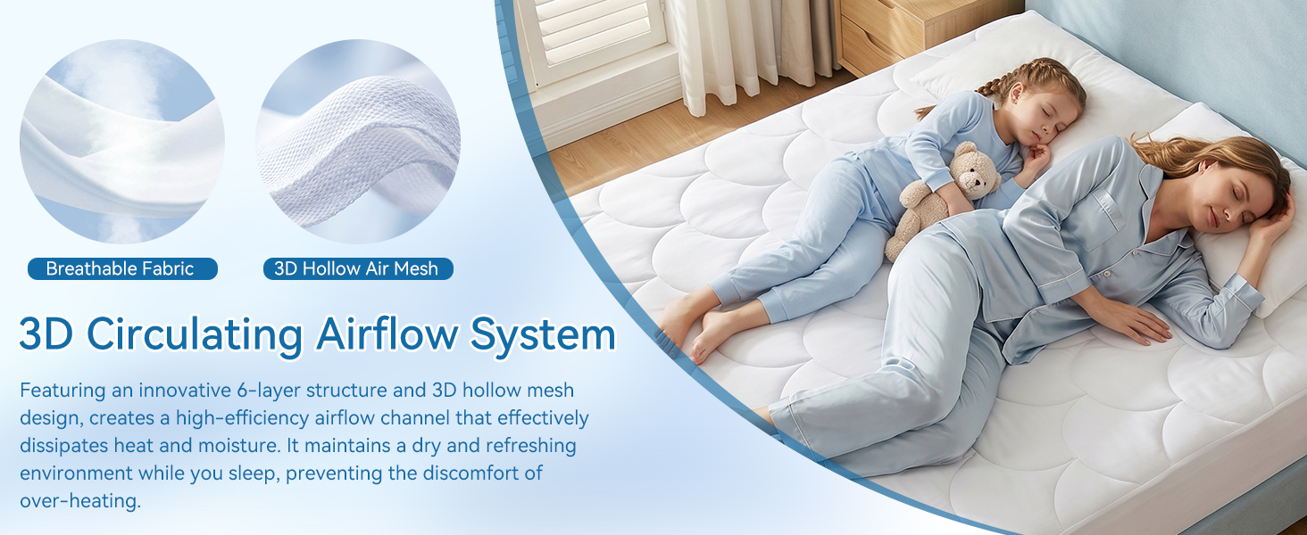 It maintains a refreshing environment while you sleep, preventing the discomfort of over-heating