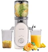 SUSTEAS Cold Press Juicer, 5.3" Feed Chute Slow Masticating Machines with 300W, Fit Whole Fruits ...