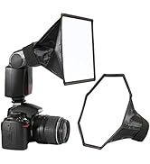 waka Flash Diffuser Light Softbox, [2 Pack] Speedlight Softbox Collapsible with Storage Pouch - 8...