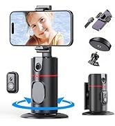 Auto Face Tracking Tripod 360° Rotation - Auto Tracking Phone Holder with Remote, Smart Shooting ...