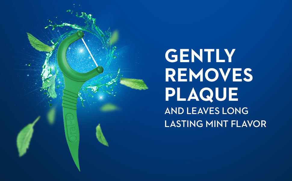 Gently removes plaque and leaves long lasting mint flavor