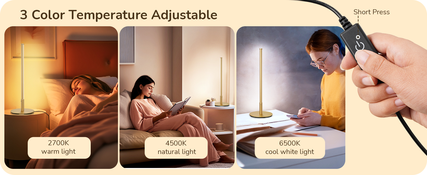 3 color temperature adjustable table lamp