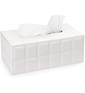 Sumnacon Rectangular Leather Tissue Box Cover - Stylish Tissue Box Holder with Magnetic Bottom, D...