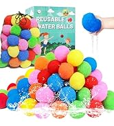 90 Pcs Reusable Water Balls, Reusable Water Balloons for Outdoor Toys and Games, Water Toys for K...