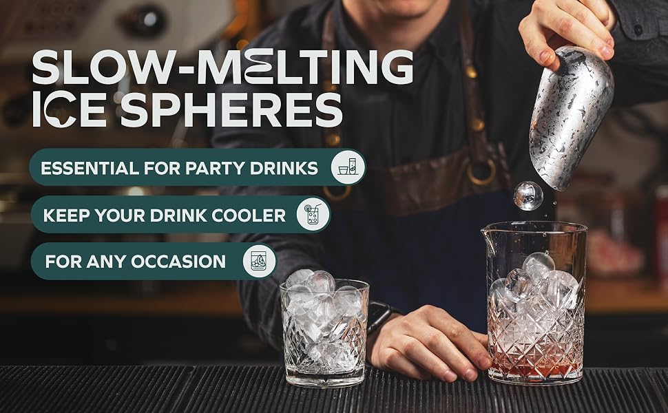 Slow-melting ice spheres