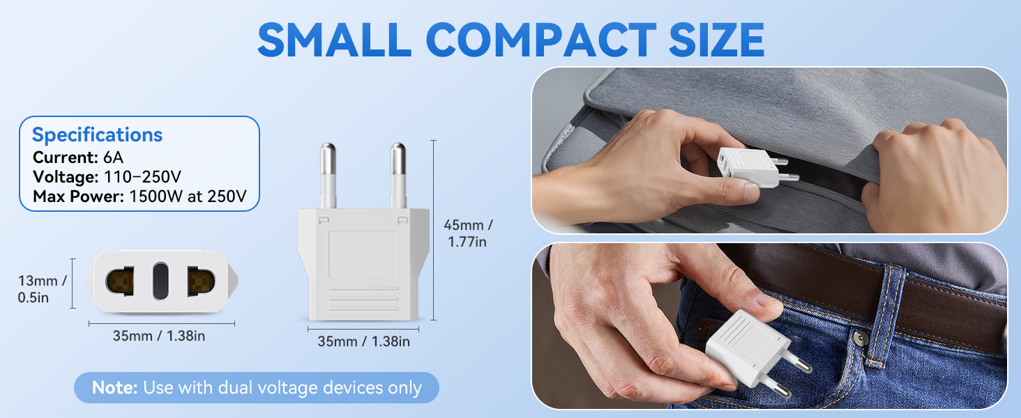 Small compact size a must for easy travel 