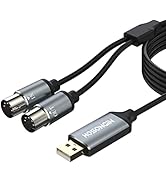 HOSONGIN MIDI to USB Cable 6 Feet, USB to 5-PIN MIDI Interface Adapter Connecting with Keyboard S...