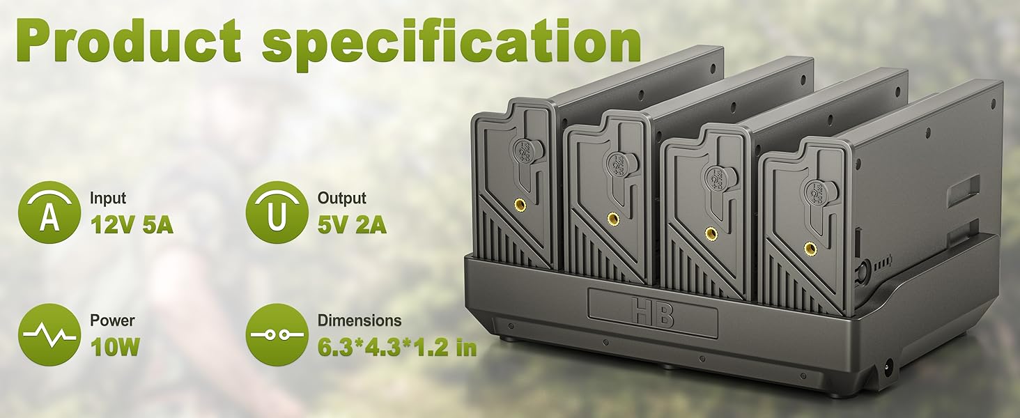 Roralma Charger Station for Tactacam Battery