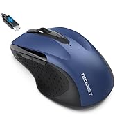 TECKNET Rechargeable Jiggler Wireless Mouse (BT5.0/3.0 & 2.4G) 4800 DPI Silent 6 Buttons Bluetoot...