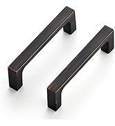Ravinte 30 Pack Solid 3 Inch Square Cabinet Handles Oil-Rubbed Bronze Pulls Drawer Pulls Kitchen ...