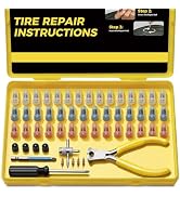 AUTOWN Tire Repair Kit with Tire Plugs Screw Type, Heavy Duty Flat Tire Puncture Repair Nail Kit ...