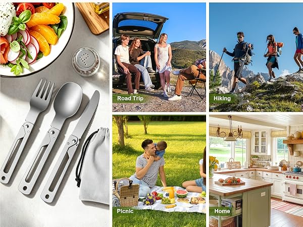 DRACHENADER camping utensils perfect for backpacking, RV trips, picnics, and office lunch.