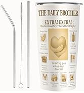 Brother Gift - 20oz Insulated Stainless Steel Tumbler, Retro Newspaper Motivational Mug, Birthday...