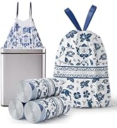 Sturdy and Tall Kitchen Drawstring Trash Bags, 6-8 Gallon Medium-Sized Garbage Bags 87 Counts, Us...