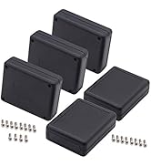 Zulkit 5 Packs Project Boxes ABS Plastic Electrical Project Case Power Junction Box Black 3.54 x ...