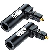 EMK Optical Audio Adapter, [2-PCS] 90 Degree Fiber Optic Cable Adapter Right Angel Toslink Optica...
