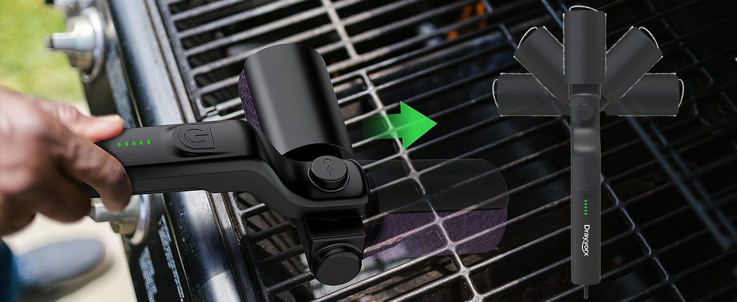 electric grill brush for outdoor grill drayvorx electric grill brush