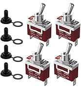 Marine Toggle Switch, Malictele SPST 2Pin Waterproof ON/Off Toggle Switch12V DC 30A 125VAC 20A He...