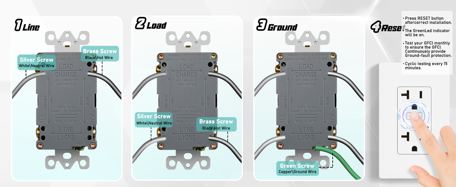 20 amp gfci outlet white