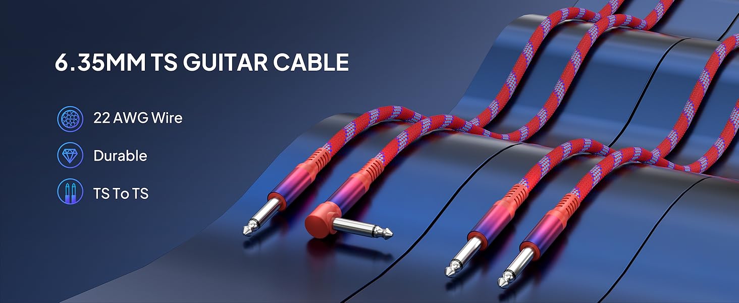 6.35mm ts guitar cable