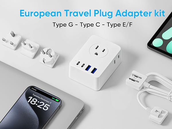 European travel plug kit