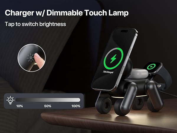 bedside desk 3 in 1 wirlesss charging station support iphone stand by modle