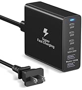 125W USB C Fast Charger Block, Excgood 6-Port GaN USB C Wall Charger Station Multiport USB Power ...