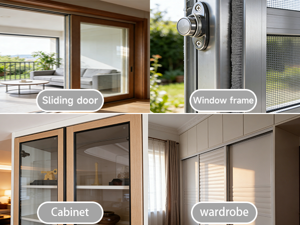 works perfectly on a wide range of surfaces: glass windows, sliding doors, wardrobes