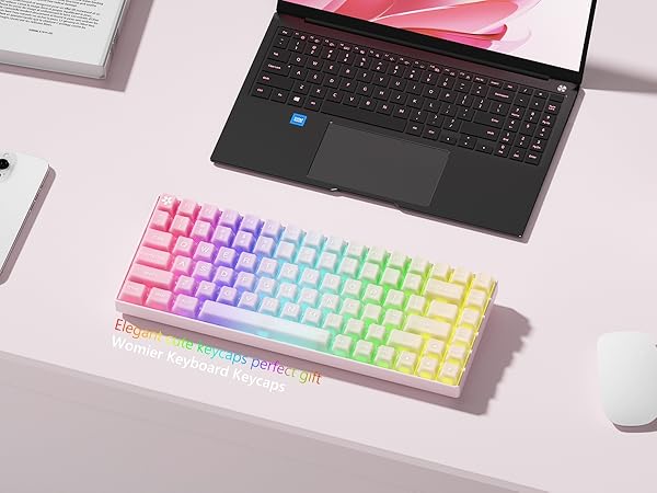 Keyboard Keycaps Jelly, Clear Cute Keycaps, Transparent Pink Custom Key Cap