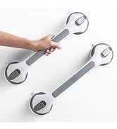 LEVERLOC 2 Pack Grab Bars for Bathtubs and Showers, Easy to Install Suction Shower Handles for Ba...