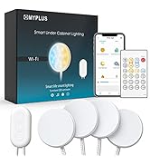 Smart Under Cabinet Lights, Dimmable Puck Lights Work with Alexa and Google Home,WiFi Controlled ...
