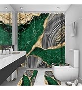 beifivcl 4Pcs Marble Shower Curtain Sets, Bathroom Decor Sets, Luxury Shower Curtain with 12 Hook...