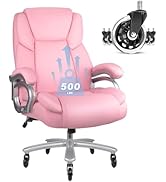 Big and Tall Office Chair 500lbs, Heavy Duty Executive Office Leather Chair for Heavy People, Hig...