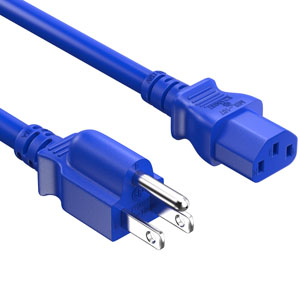 Blue 5-15P to C13 Power Cable