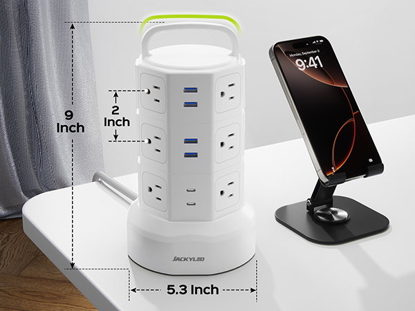 super wide outlets power strip with usb ports