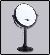 MIRRORVANA 20X Magnified Makeup Mirror with Stand - Double Sided 20x and 1x Cosmetic Mirror