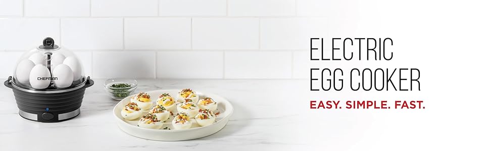 electric egg boiler;cooker;hard boiled;poacher;steamer;;6 egg capacity;rapid;countertop;poaching