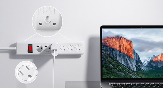 BN-LINK 6-Outlet Power Strip Surge Protector 2-Pack 4-Foot Twist-to-Close Safety Covers